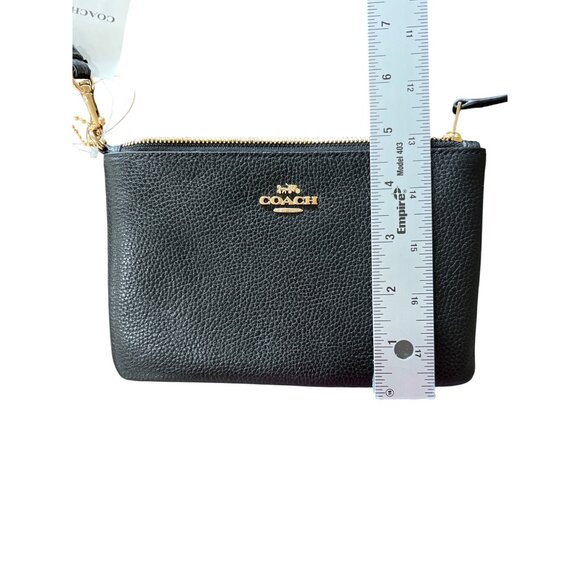 NWT Coach small black wristlet pebbled leather NEW - Picture 6 of 6